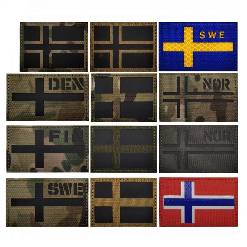Rucksack Military Style - Bayrak taktik yamalar norveç danimarka İsveç