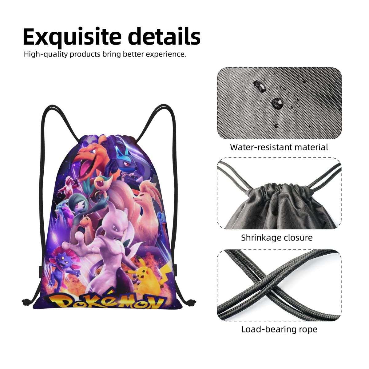 Sevimli Karikatür Manga Poke-M - Drawstring Gym Bag incelemesi ve fiyatı